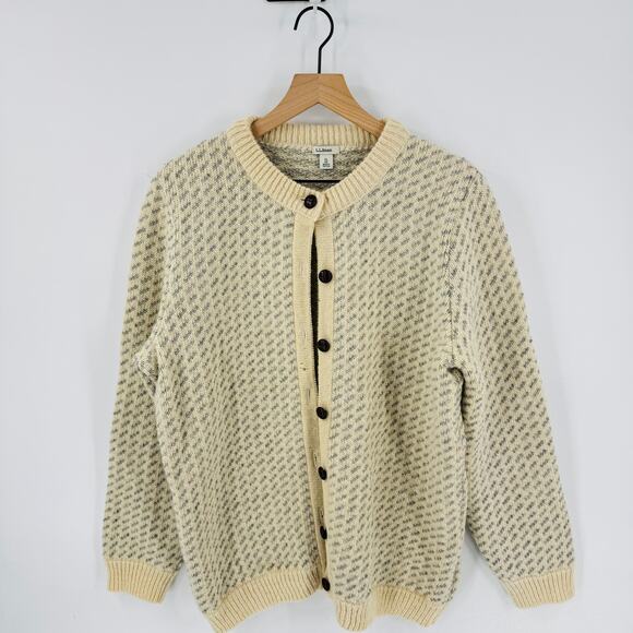 L.L.Bean Made in Norway 100% Wool Cardigan Sweater Size XL – Vintage Nordic Knit - Picture 8 of 8